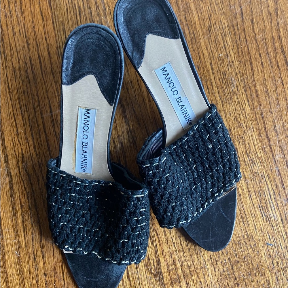 Manolo Blahnik black sandals size 6
